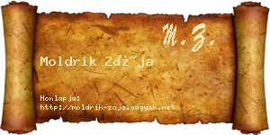 Moldrik Zója névjegykártya
